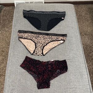 Victoria's Secret Bottoms - Black, Cream, Red